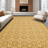 Modern Edge Tan Rug Geometric Pattern Area Rug(Beige)
