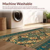 Cabin Decor Brown Teal Area(Beige)