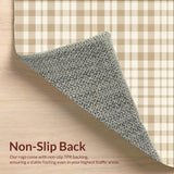 Heritage Beige Checker Area Eclectic Retro Geometric Design(Beige)