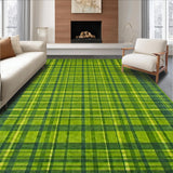Modern Shag Distressed Geometry(Green)