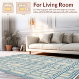 Modern Geometric Trellis Chic Coastal Inspired Floor Covering(Beige)