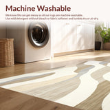 Abstract Ripple Area Fluid Wavy Design(Beige)