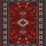 Classic Vintage Lattice Floral Composition(Red)