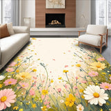 Spring Blossom Showcasing Playful Flower Sprays and Artistic Detailing(Ivory)