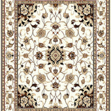 Vintage Inspired Floral Area Non Slip Elegant Design(Beige)