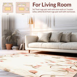 Chic Garden Inspire Showcasing Abstract Florals and Subtle Vine(Beige)