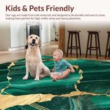 Modern Gold Accented Abstract Flair(Green)