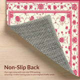 Elegant Floral Area with Timeless Cream and Rose Design(Ivory)