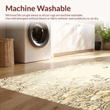 Whimsical Flower Garden Beige Non Slip Entryway Bloom(Beige)