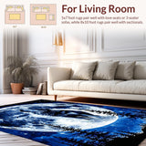 Artful Wolf Motif in Serene Tones(Blue)