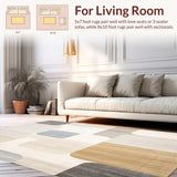 Modern Geometric Beige with Interwoven Rectangular Blocks and Lines(Beige)