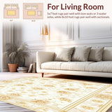 Beige Faux Cashmere Bath Intricate Floral Motifs with Gold Accents(Beige)