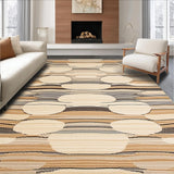 Modern Meander Decorative Runner in Earthy Beige and Brown Palette(Beige)