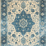 Mediterranean Charm Area with Antiqued Medallion Design(Beige)