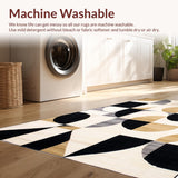 Modern Black & Beige Area(Beige)