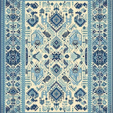 Boho Southwestern Area Featuring Abstract Floral and Tribal Designs(Beige)