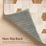 Modern Abstract Geometric with Artisan Beige Brown Hexagonal(Beige)