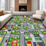 Whimsical Urban Journey Mat(Gray)