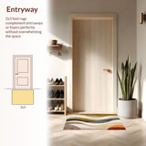 Modern Abstract Beige and Brown Area Featuring Artistic Wave(Beige)