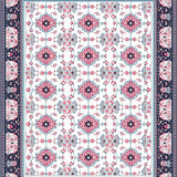 Boho Geometric Blush and Sky Blue Area(White)