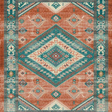 Contemporary Teal and Rust Motif(Red)