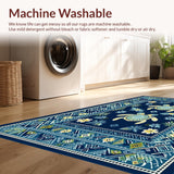 Navy Blue Coastal Symmetry Design(Blue)