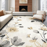 Vintage Floral with Smoky Gray and Warm Beige Abstract Petals(Beige)