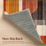 Boho Style Beige Non Shedding Slip Low Pile Modern(Brown)