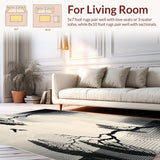 Abstract Savannah Chic Beige Field with Stark Black Formations(Black)