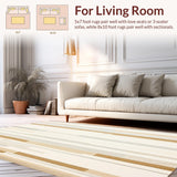Abstract Beige Stripe Area Contemporary Linear Design(Beige)