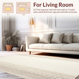 Boho Chic Area Creamy Beige Texture(Beige)