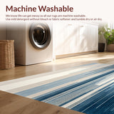 Abstract Fluid Stripe in Neutral Beige and Gray with Cool Blue Highlights(Beige)