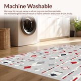 Rustic Red and Grey Tiled Motif(Gray)