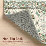 Area Beige Sage Green Vintage Farmhouse Floral(Beige)