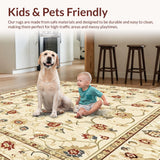 Beige Floral Runner for Kitchen and Hallway(Beige)