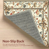 Refined Smoke and Beige Featuring Ornate Floral Leaf Motif Design(Beige)