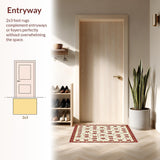 Elegant Floral Area Pet & Kid Proof Non Slip(Beige)