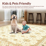 Refined Beige Area Featuring Intricate Floral and Geometric Motifs(Ivory)