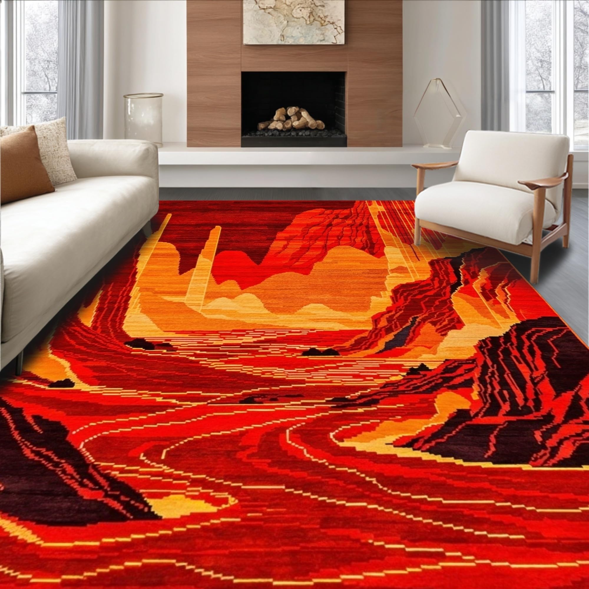 PO RUG ファラオ レッド 133x200cm PO RUG 133*200 ラグ（ラグ/マット）｜ACME FURNITURE（アクメ