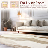 Earthy Tone Area with Abstract Wave(Beige)
