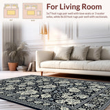 Charcoal Vintage Floral Motif(Black)