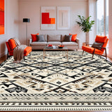 Handcrafted Boho Runner With Ethnic Geometric Diamond(Beige)