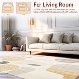 Boho Inspired Area Beige Floor(Beige)