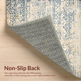 Chic Ivory Beige Area with Distressed Boho Tribal(Beige)