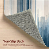 Abstract Fluid Stripe in Neutral Beige and Gray with Cool Blue Highlights(Beige)
