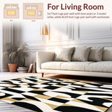 Minimalist Geometric Black White Beige Bathroom Area(Black)