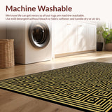 Elegant Golden Greek Key Print(Black)