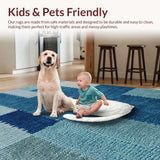 Microfiber Bath Mat with Playful Cat Design(Blue)