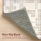 Abstract Geometric Non Slip Modern Art Inspired Beige(Beige)