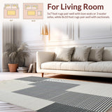 Modern Rustic Shag with Geometric Elements(Black)
